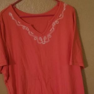 Coral Bay Coral Pink with White design 3X Plus